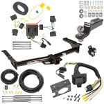 Trailer Hitch Tow Package w/ 7-Way RV Wiring For 08-14 Ford Econoline Van All Exc Shuttle Bus w/ 2" Drop Mount 2" Ball Class 4 2" Receiver