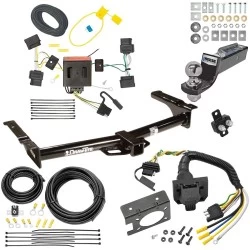 Trailer Hitch Tow Package w/ 7-Way RV Wiring For 08-14 Ford Econoline Van All Exc Shuttle Bus w/ 2" Drop Mount 2" Ball Class 4 2" Receiver