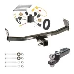 Tow Package For 07-07 Jeep Patriot 07-10 Compass Trailer Hitch w/ Wiring 2" Drop Mount 2" Ball 2" Receiver