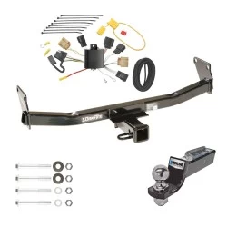 Tow Package For 07-07 Jeep Patriot 07-10 Compass Trailer Hitch w/ Wiring 2" Drop Mount 2" Ball 2" Receiver