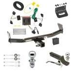 Ultimate Tow Package For 08-17 Jeep Patriot All Models Trailer Hitch w/ Wiring 2" Drop Mount Dual 2" and 1-7/8" Ball Lock Bracket Cover 2" Receiver