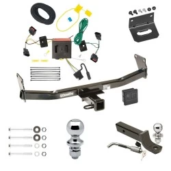 Ultimate Tow Package For 08-17 Jeep Patriot All Models Trailer Hitch w/ Wiring 2" Drop Mount Dual 2" and 1-7/8" Ball Lock Bracket Cover 2" Receiver