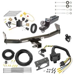 Trailer Hitch Tow Package w/ 7-Way RV Wiring For 07-07 Jeep Patriot 07-10 Compass w/ 2" Drop Mount 2" Ball Class 3 2" Receiver
