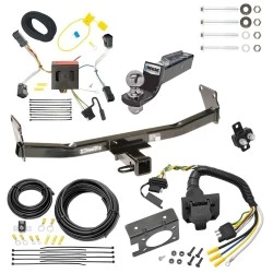 Trailer Hitch Tow Package w/ 7-Way RV Wiring For 11-16 Jeep Compass 17-17 (Old Body Style) w/ 2" Drop Mount 2" Ball Class 3 2" Receiver
