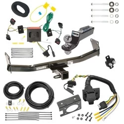 Trailer Hitch Tow Package w/ 7-Way RV Wiring For 08-17 Jeep Patriot All Models w/ 2" Drop Mount 2" Ball Class 3 2" Receiver