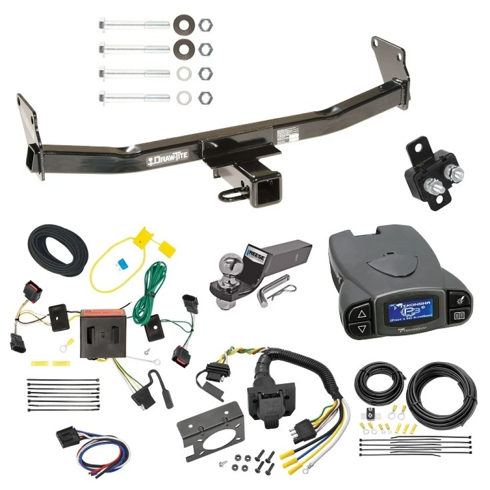Trailer Hitch Tow Package Prodigy P3 Brake Control For 08-17 Jeep Patriot All Models w/ 7-Way RV Wiring 2" Drop Mount 2" Ball Class 3 2" Receiver Draw-Tite Tekonsha