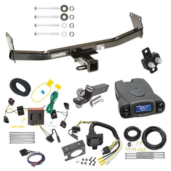 Trailer Hitch Tow Package Prodigy P3 Brake Control For 08-17 Jeep Patriot All Models w/ 7-Way RV Wiring 2" Drop Mount 2" Ball Class 3 2" Receiver Draw-Tite Tekonsha