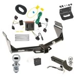 Ultimate Tow Package For 11-13 Dodge Durango All Models Trailer Hitch w/ Wiring 2" Drop Mount Dual 2" and 1-7/8" Ball Lock Bracket Cover 2" Receiver