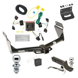Ultimate Tow Package For 11-13 Dodge Durango All Models Trailer Hitch w/ Wiring 2" Drop Mount Dual 2" and 1-7/8" Ball Lock Bracket Cover 2" Receiver