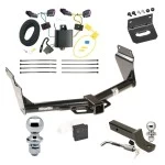Ultimate Tow Package For 14-26 Dodge Durango All Models Trailer Hitch w/ Wiring 2" Drop Mount Dual 2" and 1-7/8" Ball Lock Bracket Cover 2" Receiver