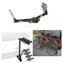 Trailer Hitch w/ 4 Bike Rack For 11-26 Dodge Durango 14-21 Jeep Grand Cherokee EcoDiesel Approved for Recreational & Offroad Use Carrier for Adult Woman or Child Bicycles Foldable