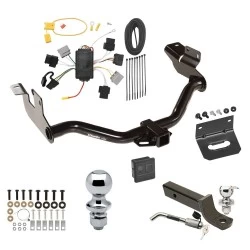 Ultimate Tow Package For 05-07 Ford Escape 05-06 Mazda Tribute Trailer Hitch w/ Wiring 2" Drop Mount Dual 2" and 1-7/8" Ball Lock Bracket Cover 2" Receiver