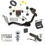 Ultimate Tow Package For 05-11 Mercury Mariner 08-11 Mazda Tribute 08-12 Ford Escape Trailer Hitch w/ Wiring 2" Drop Mount Dual 2" and 1-7/8" Ball Lock Bracket Cover 2" Receiver