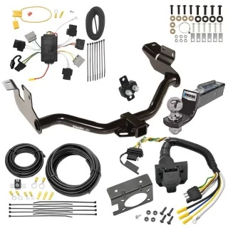Trailer Hitch Tow Package w/ 7-Way RV Wiring For 05-07 Ford Escape 05-06 Mazda Tribute w/ 2" Drop Mount 2" Ball Class 3 2" Receiver