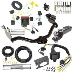 Trailer Hitch Tow Package w/ 7-Way RV Wiring For 05-11 Mercury Mariner 08-11 Mazda Tribute 08-12 Ford Escape w/ 2" Drop Mount 2" Ball Class 3 2" Receiver