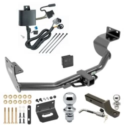 Ultimate Tow Package For 13-18 Hyundai Santa Fe Sport 14-15 KIA Sorento Trailer Hitch w/ Wiring 2" Drop Mount Dual 2" and 1-7/8" Ball Lock Bracket Cover 2" Receiver
