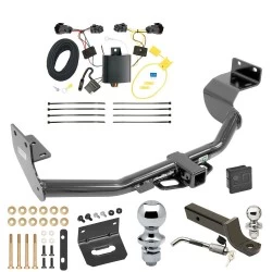 Ultimate Tow Package For 14-15 KIA Sorento 4 Cyl. Trailer Hitch w/ Wiring 2" Drop Mount Dual 2" and 1-7/8" Ball Lock Bracket Cover 2" Receiver