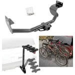 Trailer Hitch w/ 4 Bike Rack For 13-18 Hyundai Santa Fe Sport 5Passenger 14-15 Kia Sorento Approved for Recreational & Offroad Use Carrier for Adult Woman or Child Bicycles Foldable