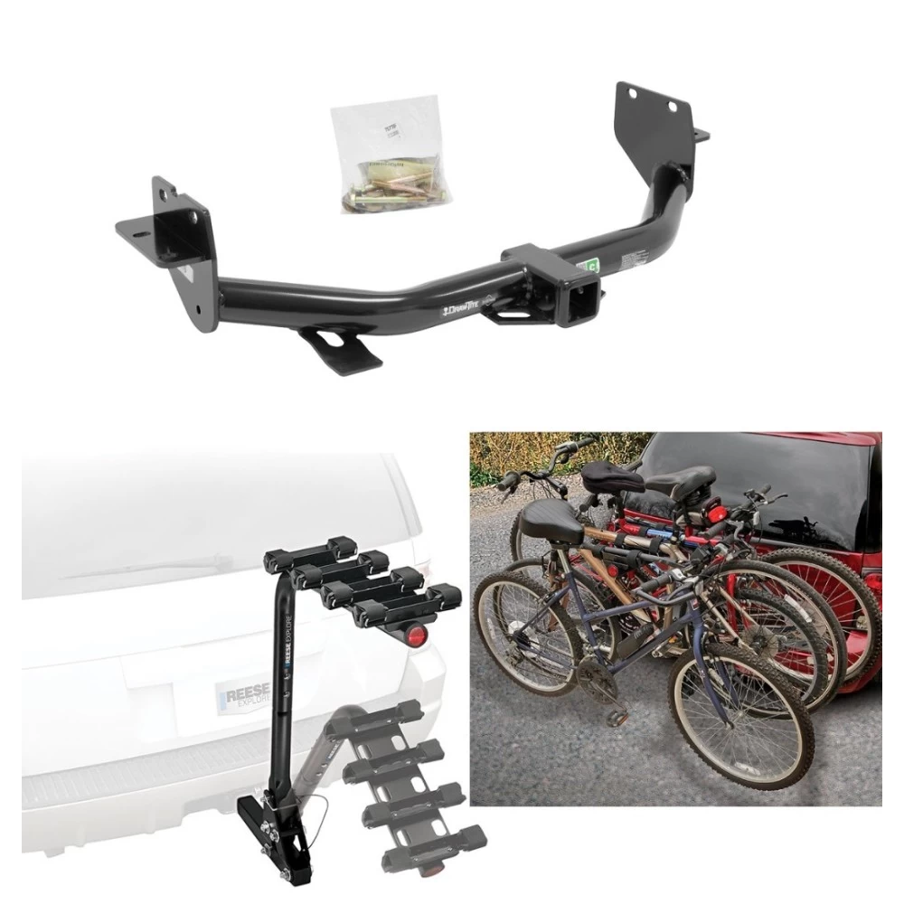 Trailer Hitch w/ 4 Bike Rack For 13-18 Hyunda Santa Fe w/ 3rd Row Seats 2019 XL Only Approved for Recreational & Offroad Use Carrier for Adult Woman or Child Bicycles Foldable