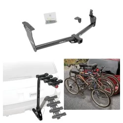 Trailer Hitch w/ 4 Bike Rack For 09-12 INFINITI FX35 09-13 FX37 14-17 QX70 2013 FX37 Approved for Recreational & Offroad Use Carrier for Adult Woman or Child Bicycles Foldable