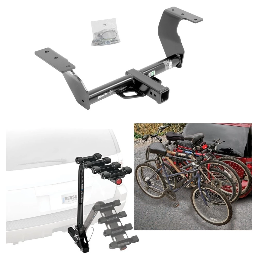 Trailer Hitch w/ 4 Bike Rack For 14-18 Subaru Forester Approved for Recreational & Offroad Use Carrier for Adult Woman or Child Bicycles Foldable