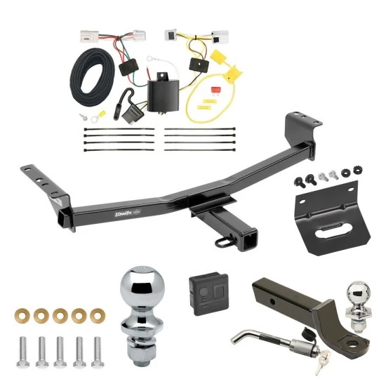 Ultimate Tow Package For 08-20 Nissan Rogue 14-14 Rogue Select Trailer Hitch w/ Wiring 2" Drop Mount Dual 2" and 1-7/8" Ball Lock Bracket Cover 2" Receiver