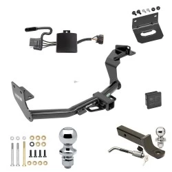 Ultimate Tow Package For 19-20 Hyundai Santa Fe (Except XL Models) Trailer Hitch w/ Wiring 2" Drop Mount Dual 2" and 1-7/8" Ball Lock Bracket Cover 2" Receiver