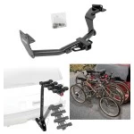 Trailer Hitch w/ 4 Bike Rack For 16-20 KIA Sorento 2019 Hyunda Santa Fe Except XL 2020 All Models Approved for Recreational & Offroad Use Carrier for Adult Woman or Child Bicycles Foldable
