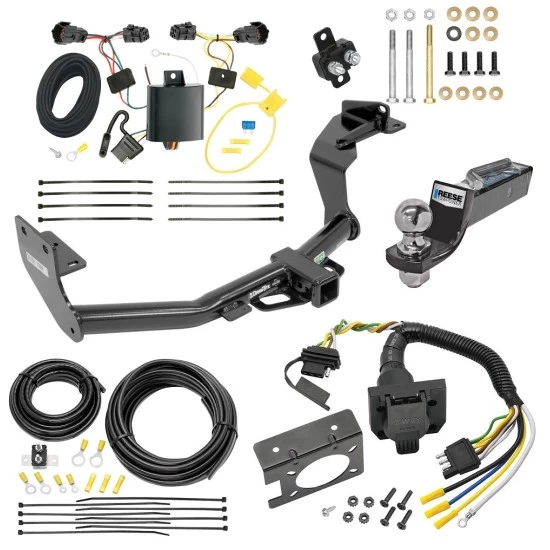 Trailer Hitch Tow Package w/ 7-Way RV Wiring For 16-20 KIA Sorento 4 Cyl. w/ 2" Drop Mount 2" Ball Class 3 2" Receiver