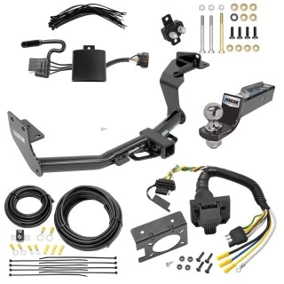 Trailer Hitch Tow Package w/ 7-Way RV Wiring For 19-20 Hyundai Santa Fe (Except XL Models) w/ 2" Drop Mount 2" Ball Class 3 2" Receiver