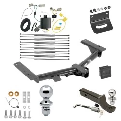 Ultimate Tow Package For 15-27 Ford Transit 350 Dually Exc Cab & Chassis & the Cutaway Trailer Hitch w/ Wiring 2" Drop Mount Dual 2" and 1-7/8" Ball Lock Bracket Cover 2" Receiver
