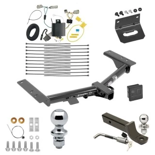 Ultimate Tow Package For 15-23 Ford Transit-350 Trailer Hitch w/ Wiring 2" Drop Mount Dual 2" and 1-7/8" Ball Lock Bracket Cover 2" Receiver