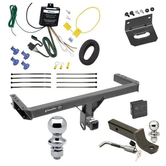 Ultimate Tow Package For 13-17 Audi Q5 All Models Trailer Hitch w/ Wiring 2" Drop Mount Dual 2" and 1-7/8" Ball Lock Bracket Cover 2" Receiver