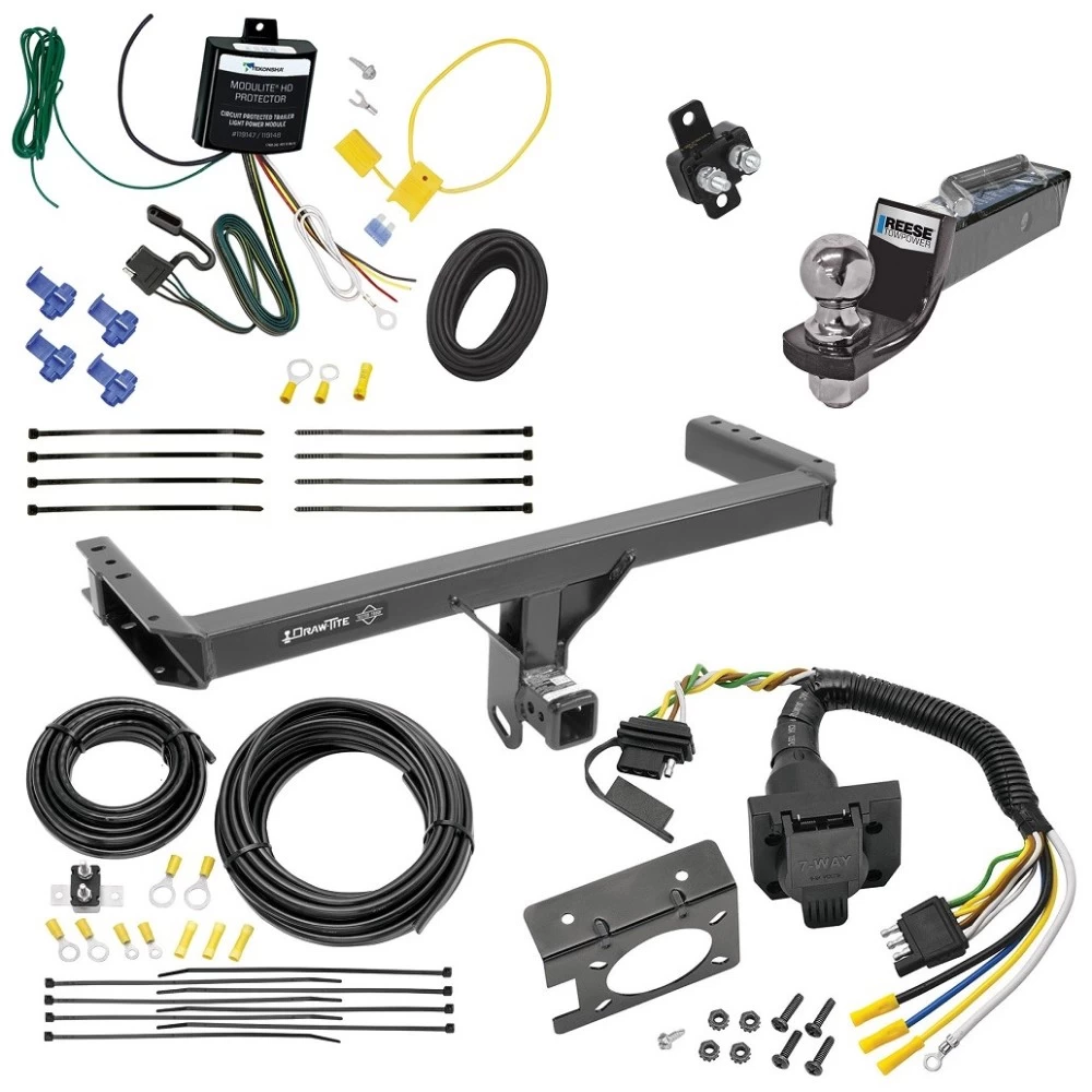 Trailer Hitch Tow Package w/ 7-Way RV Wiring For 13-17 Audi Q5 All Models w/ 2" Drop Mount 2" Ball Class 3 2" Receiver