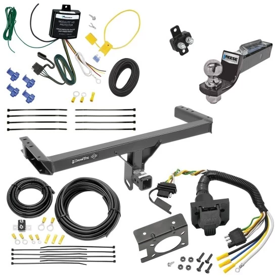 Trailer Hitch Tow Package w/ 7-Way RV Wiring For 13-17 Audi Q5 All Models w/ 2" Drop Mount 2" Ball Class 3 2" Receiver