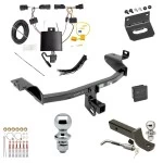 Ultimate Tow Package For 19-23 Jeep Cherokee Trailer Hitch w/ Wiring 2" Drop Mount Dual 2" and 1-7/8" Ball Lock Bracket Cover 2" Receiver
