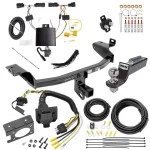 Trailer Hitch Tow Package w/ 7-Way RV Wiring For 19-23 Jeep Cherokee w/ 2" Drop Mount 2" Ball Class 3 2" Receiver