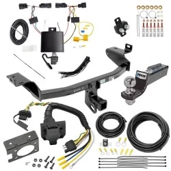 Trailer Hitch Tow Package w/ 7-Way RV Wiring For 19-23 Jeep Cherokee w/ 2" Drop Mount 2" Ball Class 3 2" Receiver