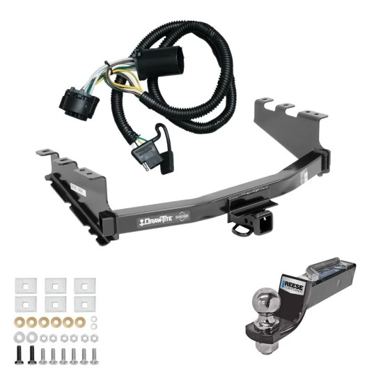 Tow Package For 14-18 Chevrolet Silverado GMC Sierra 1500 2019 (Old Body Style) Trailer Hitch w/ Wiring 2" Drop Mount 2" Ball 2" Receiver 