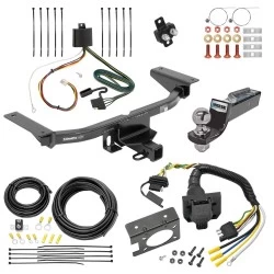 Trailer Hitch Tow Package w/ 7-Way RV Wiring For 16-23 Mazda CX-9 All Models w/ 2" Drop Mount 2" Ball Class 3 2" Receiver