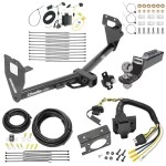 Trailer Hitch Tow Package w/ 7-Way RV Wiring For 15-23 Jeep Renegade All Models w/ 2" Drop Mount 2" Ball Class 3 2" Receiver