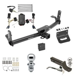 Ultimate Tow Package For 02-07 Saturn Vue Except Redline Trailer Hitch w/ Wiring 2" Drop Mount Dual 2" and 1-7/8" Ball Lock Bracket Cover 2" Receiver
