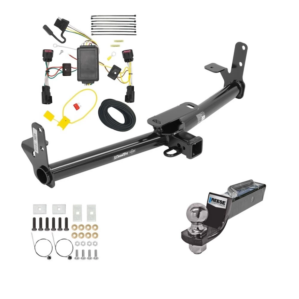 Tow Package For 10-17 Chevrolet Equinox GMC Terrain Trailer Hitch w/ Wiring 2" Drop Mount 2" Ball 2" Receiver