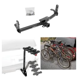 Trailer Hitch w/ 4 Bike Rack For 05-17 Chevy Equinox 10-17 GMC Terrain 06-09 Torrent 02-07 Saturn Vue Approved for Recreational & Offroad Use Carrier for Adult Woman or Child Bicycles Foldable