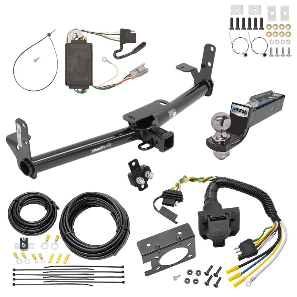 Custom Fit Trailer Hitch Wiring Harness (Plug & Play) 2" Drop Ball-Mount w/ Pin/Clip 2" Chrome Ball Trailer Connector Adapter Brake Control Wiring Kit Circuit Breaker Installation Hardware Installation Instructions 76028 85343 20506 7012a 11 Trailer Hitch Tow Package w/ 7-Way RV Wiring For 05-06 Chevrolet Equinox 06-06 Pontiac Torrent w/ 2" Drop Mount 2" Ball Class 3 2" Receiver All Models
