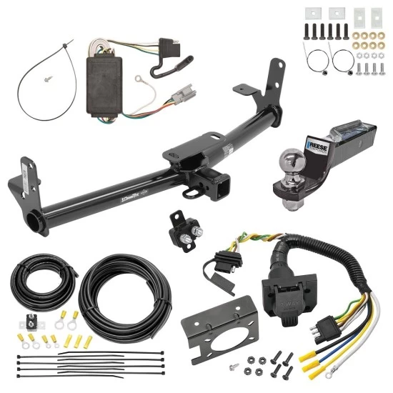 Custom Fit Trailer Hitch Wiring Harness (Plug & Play) 2" Drop Ball-Mount w/ Pin/Clip 2" Chrome Ball Trailer Connector Adapter Brake Control Wiring Kit Circuit Breaker Installation Hardware Installation Instructions 76028 85343 20506 7012a 11 Trailer Hitch Tow Package w/ 7-Way RV Wiring For 05-06 Chevrolet Equinox 06-06 Pontiac Torrent w/ 2" Drop Mount 2" Ball Class 3 2" Receiver All Models