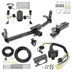 Trailer Hitch Tow Package w/ 7-Way RV Wiring For 02-07 Saturn Vue Except Redline w/ 2" Drop Mount 2" Ball Class 3 2" Receiver