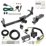 Trailer Hitch Tow Package w/ 7-Way RV Wiring For 07-09 Chevrolet Equinox Pontiac Torrent w/ 2" Drop Mount 2" Ball Class 3 2" Receiver
