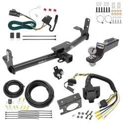 Trailer Hitch Tow Package w/ 7-Way RV Wiring For 07-09 Chevrolet Equinox Pontiac Torrent w/ 2" Drop Mount 2" Ball Class 3 2" Receiver