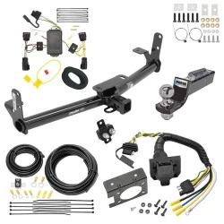 Trailer Hitch Tow Package w/ 7-Way RV Wiring For 10-17 Chevrolet Equinox GMC Terrain w/ 2" Drop Mount 2" Ball Class 3 2" Receiver